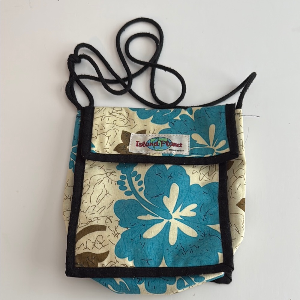 Island Planet Teal Floral Crossbody Bag